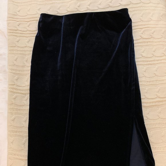 Monk & Lou Velvet Slip Midi Skirt - Picture 1 of 5